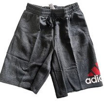 New Adidas Men&#39;s Logo Fleece Shorts Gray White Medium - £21.72 GBP