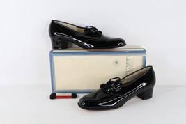 NOS Vtg 90s Streetwear Womens 9 3A Patent Leather Chunky Heel Shoes Blac... - $98.95