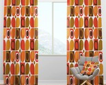 Mid-Century Modern Blackout Curtain Panel In The Style &quot;Abstract Retro G... - $87.94