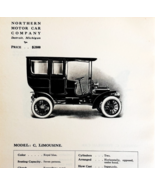1908 Northern Model C Limousine Print Catalog Advertisement Automobilia ... - $18.92 CAD