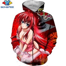 Pper 3d print rias gremory anime sweatshirt jacket harajuku cartoon hoodies kawaii sexy thumb200