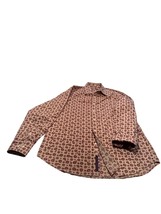 Robert Graham Mens Long Sleeve Shirt Rust Floral Print Size L SKU 7278 - £29.77 GBP