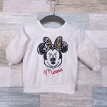 Disney Minnie Mouse Faux Fur Sleeve Raglan Top White Baby Girl 0-3M 0-3 Months - £6.88 GBP