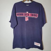 Minnesota Twins Shirt Mens Med Majestic MLB Authentic Collection Baseball Blue - £9.27 GBP