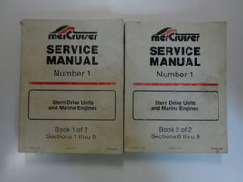 1986 Mercruiser #1 Sdu &amp; Marine Moteurs 2 Vol Set Service Manuel Endommagé Worn - £52.94 GBP