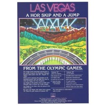 Las Vegas Travel Print Advertisement Vintage 1984 80s LA Olympics Tourism - £8.97 GBP