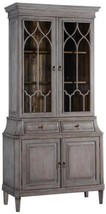 China Cabinet Rosalind Classic Greige Solid Wood 2 Fretwork Doors, 2-Piece - $4,849.00