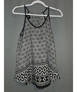 IZ Byer Shirt Womens Medium Black White Aztech Pattern Sleeveless Tank F... - $229.20 MXN