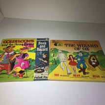 Lot of 2 Vintage Storybooks with Records, Wizard of Oz 1970, &amp; Goldilocks - £10.28 GBP