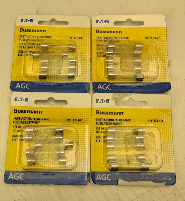 Lot of 4 Bussmann Eaton HEF-1 AGC 1/4&quot;x -1/4&quot; Electronic Equipment Fuse ... - $26.72