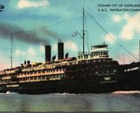 Vintage Linen Postcard Steamer Ship City Of Cleveland III - D &amp; C Lake L... - $10.84