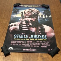 Vintage 1987 Original Movie Poster Vhs Release The Steel Justice 24x36 - £33.27 GBP