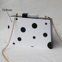 Luxy Moon Women Clutch Bags With Acrylic Handle Black and White Dots  Bags Weddi - £150.58 GBP