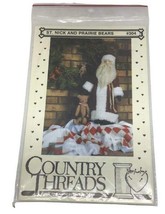 St Nick Father Christmas Prairie Bears Pattern Country Threads 304 Doll Jointed - $9.89