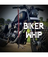 Biker Whip Motorcycle Get Back 42&quot; Leather Whip for Handlebar Red Unisex... - $29.91