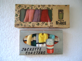 Vintage Lot Of 2 Boxes Of Fabric Type Of Coasters Davis Hi-Jacs &amp; Dan De... - £18.35 GBP