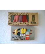 Vintage Lot Of 2 Boxes Of Fabric Type Of Coasters Davis Hi-Jacs &amp; Dan De... - £18.33 GBP