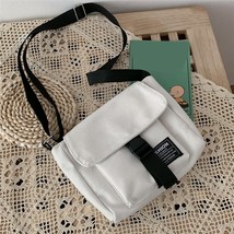 Women Canvas Bag Cute Messenger Bag Shopping Bag Solid Color High Capacity Shoul - £20.02 GBP