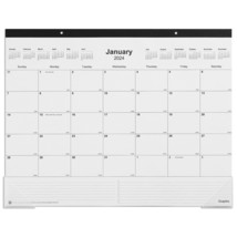 2024 Staples 22&quot; x 17&quot; Desk Pad Calendar Unlined Black/White (ST58448-24) - $31.34