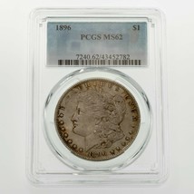 1896 $1 Silver Morgan Dollar Graded by PCGS as MS-62! Gorgeous Coin - £63.45 GBP