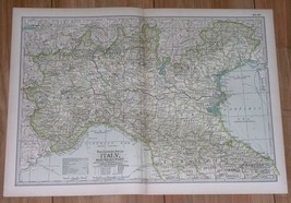 1897 Original Antique Map Of Northern Italy / Milan Turin Venice Lombardy Tyrol - £17.03 GBP
