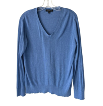 Banana Republic Silk Cotton V-Neck sweater Light Blue Long Sleeve Size Med - $17.81