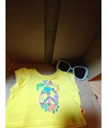 Build a Bear Yellow Sparkly Peace Shirt with Sparkly Glittery Silver Sun... - $93.28 MXN