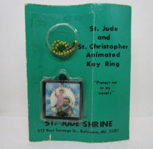 Vintage St Jude and St Christopher Animated key ring keychain St Jude Sh... - £7.44 GBP