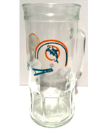 Vintage Miami Dolphins Mug Beer Stein Clear Glass Fisher Nuts 16 Oz NFL ... - £11.39 GBP