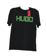 Hugo Boss Men&#39;s  Black Green Logo Design Cotton T- Shirt Size XL - £45.57 GBP