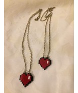 Video Game Shaped Hearts BFF&#39;s Necklaces Best Friends Necklaces Jewelry - £4.88 GBP