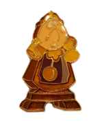 Vtg Disney Beauty and the Beast Trading Pin Cogsworth Princess Gold Tone... - $48.94