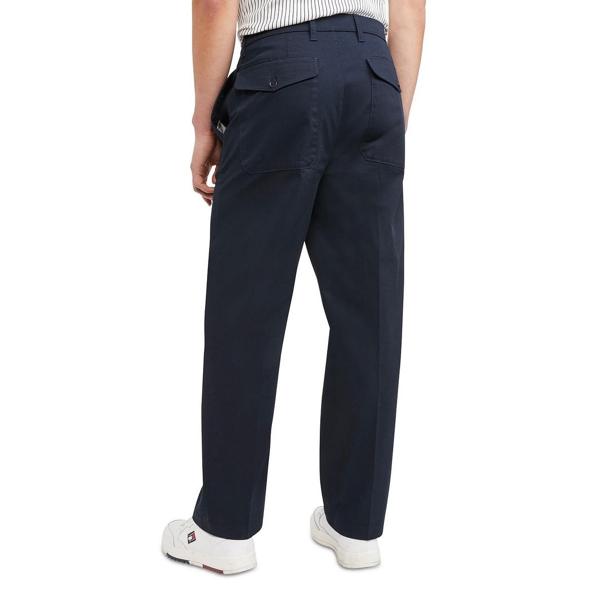 Tommy Hilfiger Mens Double Pleat Twill Khaki Pants in Navy-36/30 Item image 4