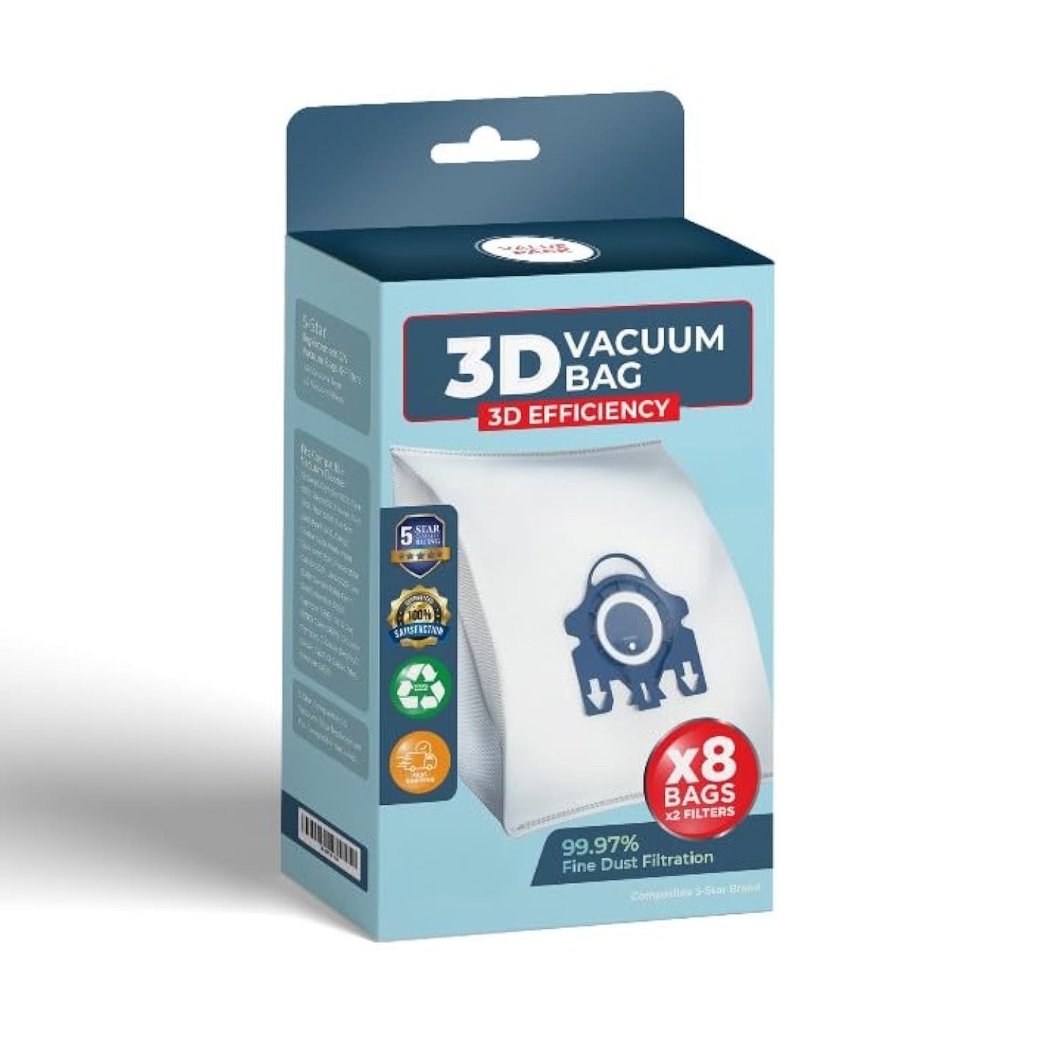 Compatible With Miele Gn Airclean 3D Bag. Fits S2, S5, S8, Classic C1, Complete
