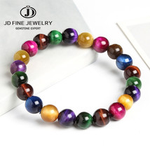 JD Natural Stone Tiger Eye 7 Chakra Bracelets &amp; Bangles Yoga Balance Beads Buddh - £17.94 GBP