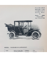 1908 Packard Motors Model 30 Landaulet Catalog Advertisement Automobilia... - $568.44 MXN
