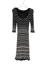 WHBM Sweater Dress Womens XS Used Black Cream Tan - $29.70