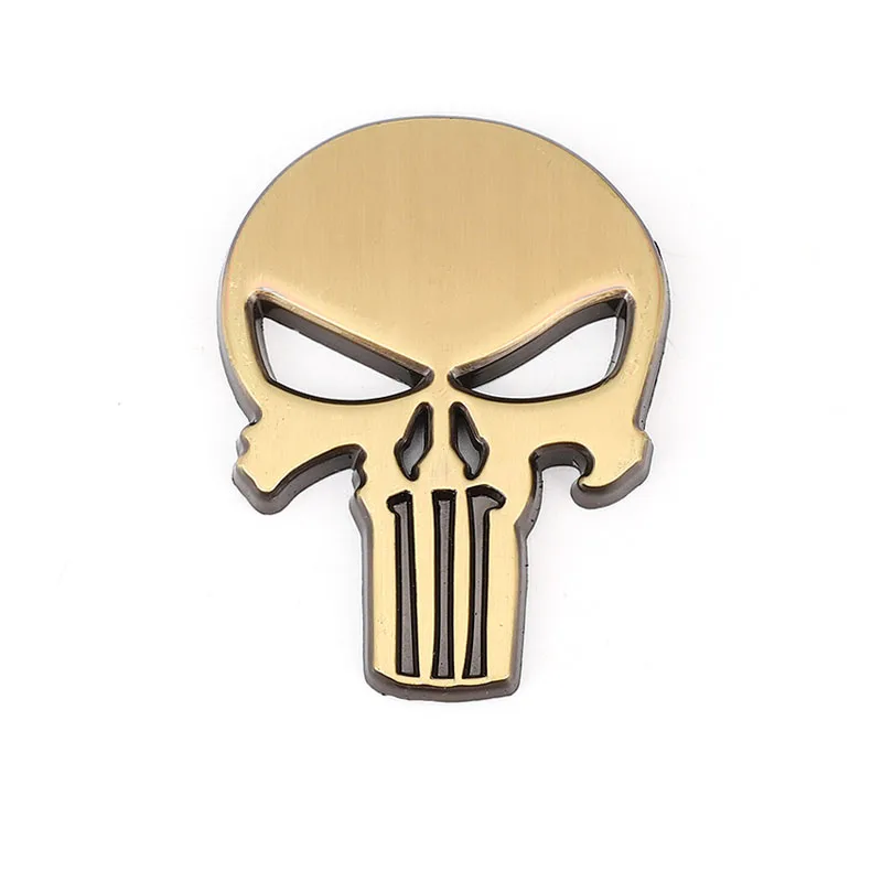 3D Metal Skull Head Car Stickers Emblem Badge Decals for BMW Audi Ford Chevrolet