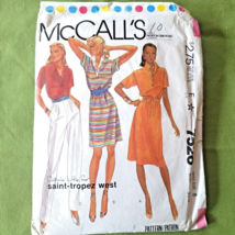 McCall&#39;s Sewing Pattern 7526 Misses Dress Top Pants Size 8 Cut Saint-Tropez West - £6.96 GBP