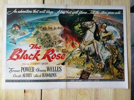 Vintage 1950 The Black Rose Orson Wells Two Page Original Movie Ad 921 - $6.64