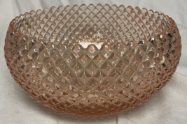 Vintage Miss America Pink Depression Glass Diamond Cut Bowl Large 8” X 4&quot; - £20.38 GBP