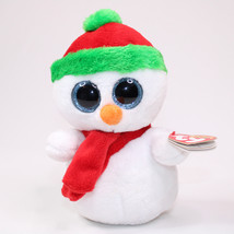 TY Beanie Boos  SCOOPS The Christmas Snowman Red &amp; Green Hat Red Scarf B... - $9.47