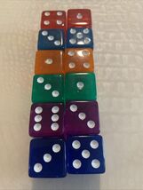 Set Of 12 Multi Color Dice Pairs US Shipper - €10,87 EUR