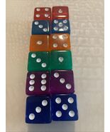 Set Of 12 Multi Color Dice Pairs US Shipper - $12.69