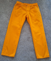 Levi&#39;s 541 Jeans Mens 36x32(30) Neon Orange Denim Athletic Straight Leg - $38.80