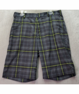 Nike Golf Shorts Men Size 34 Gray Plaid Dri Fit Pocket High Rise Flat Fr... - $20.26