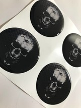 Logo Skull Punisher 4 x 50 domed stickers for wheel center caps - £10.39 GBP