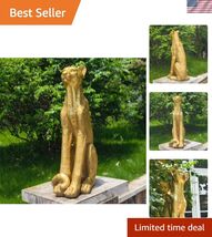 Durable 35.5'' Golden Leopard Statue – Stunning Garden and Indoor Accent... - $435.38