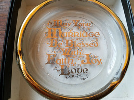 Vintage Viking Glass Company May Your Marraige Be Blessed Coaster Set w/ Box - £16.97 GBP