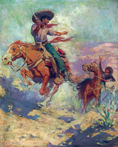 Framed canvas art print giclée PRUETT CARTER wild escape western cowboys - £30.92 GBP+